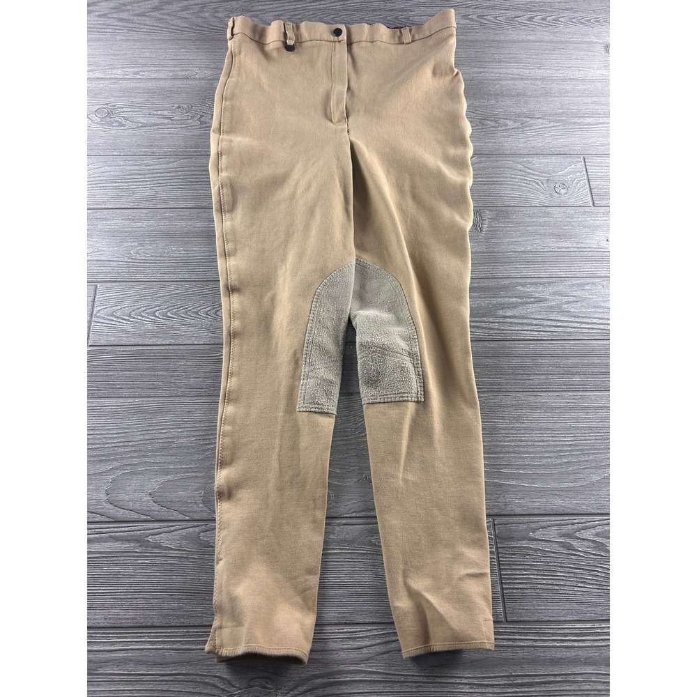 On Course Cotton Naturals Tan Equestrian Riding Breeches Pants USA 34 Long 538